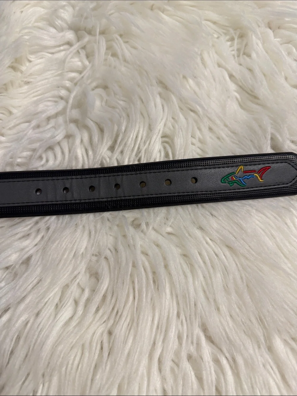 Greg Norman Men's Gray Leather Belt with Multicolor Stitching size 34